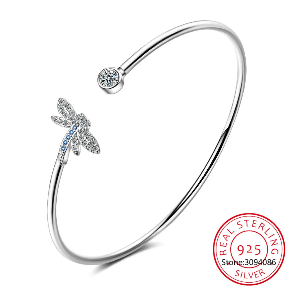 Dragonfly Open Cuff Bangle for Women - Whispers of Grace