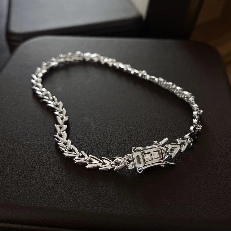 Sparkling Diamond Wheat Ears Bracelet - Whispers of Grace