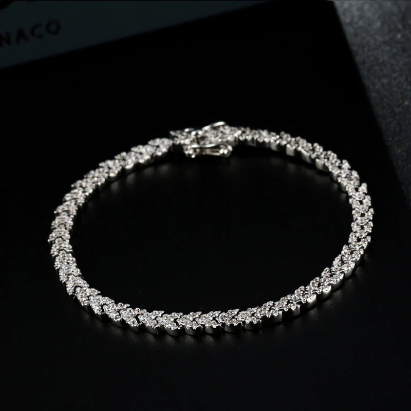 Sparkling Diamond Wheat Ears Bracelet - Whispers of Grace