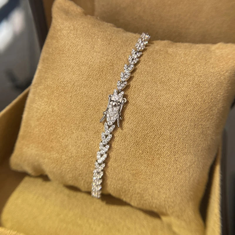 Sparkling Diamond Wheat Ears Bracelet - Whispers of Grace