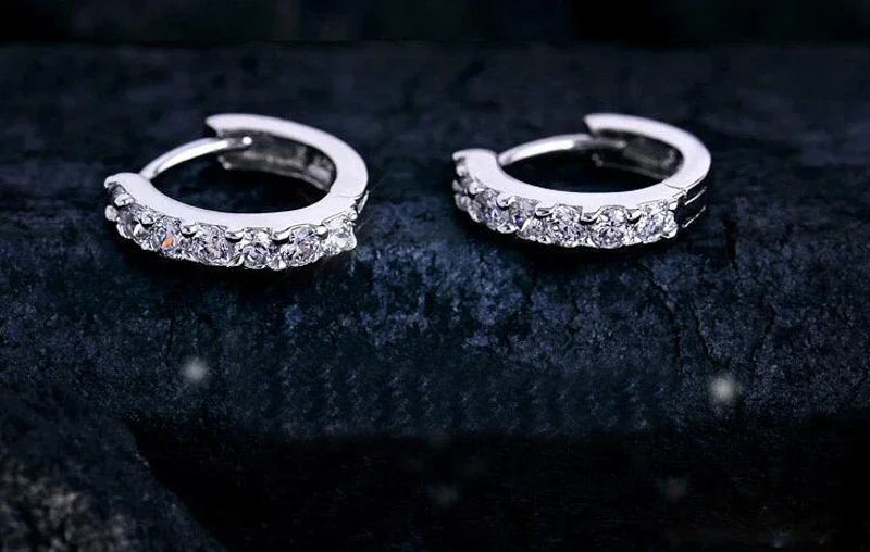 Luxurious 10mm Circle Zirconia Hoop Earring - Whispers of Grace