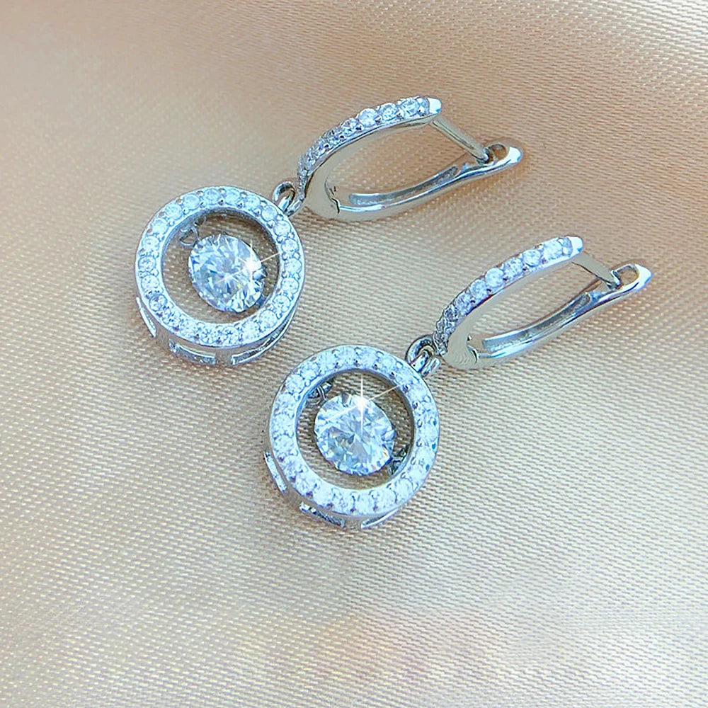 Diamond Drop Earring 18K White Plated - Whispers of Grace