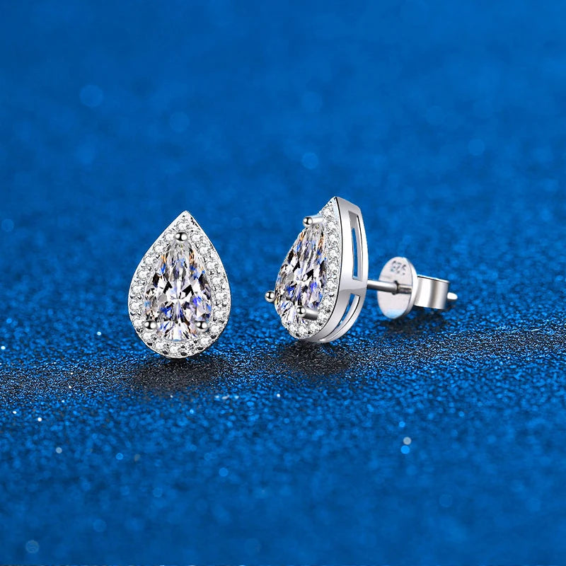 2ct Luxury Cut Diamond Pear Stud Earrings - Whispers of Grace