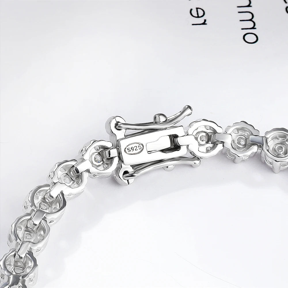 Flower Shape White Gold, Diamond Tennis Bracelets - Whispers of Grace