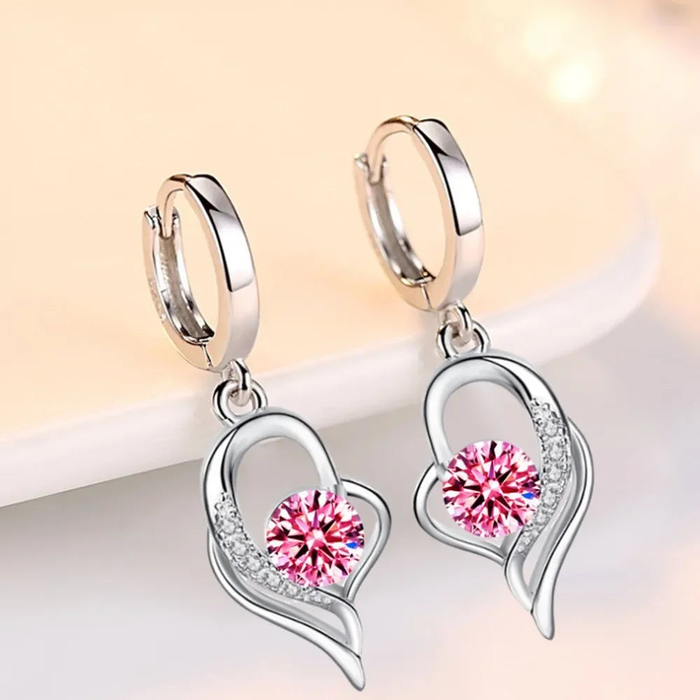 Blue, Pink, White and Purple Crystal Zirconia Earrings - Whispers of Grace