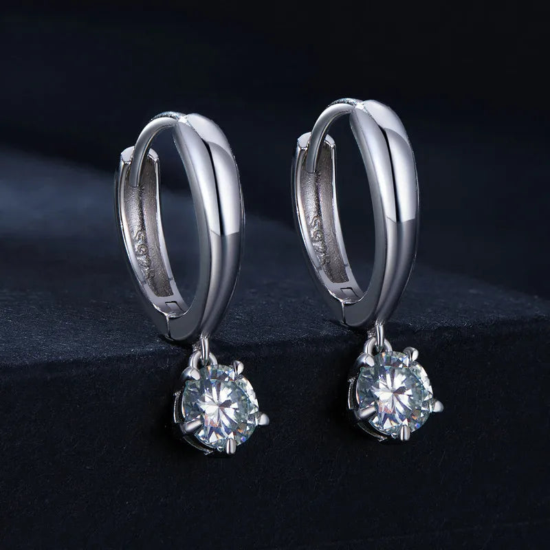 Diamond Water Drop Hoop Earrings - Whispers of Grace