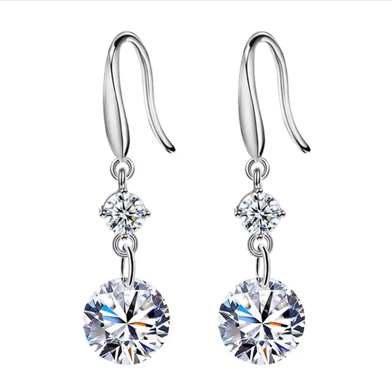 3ct Moissanite Hoop Drop Dangle Earrings - Whispers of Grace