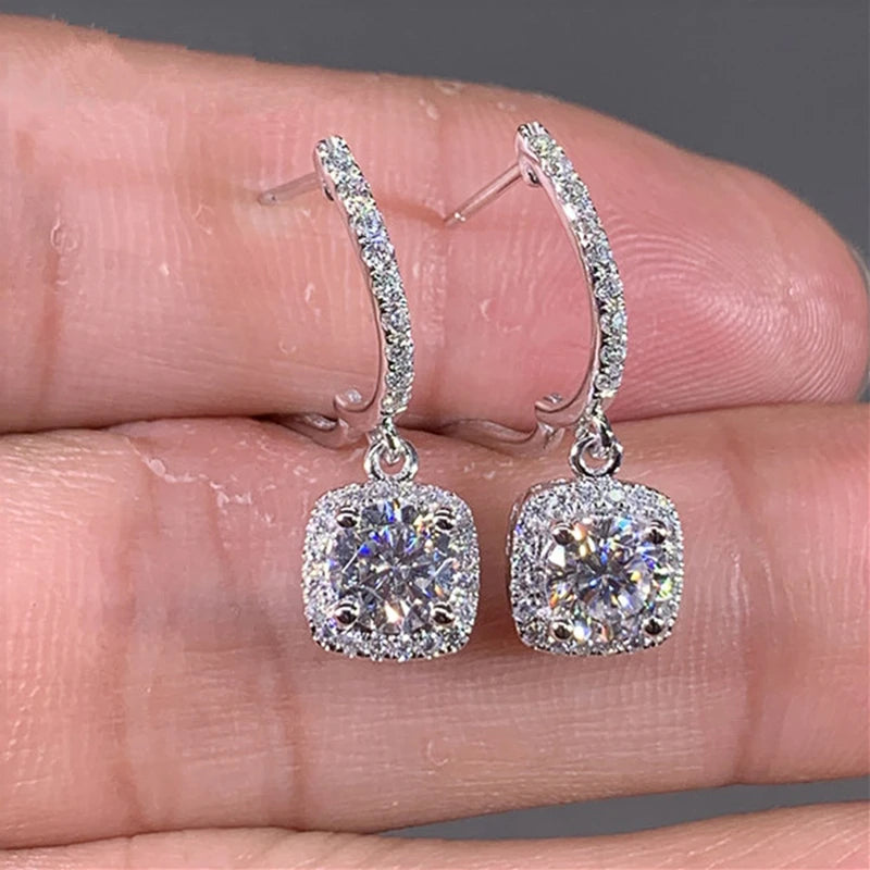 Diamond Drop Hoop Earrings - Whispers of Grace