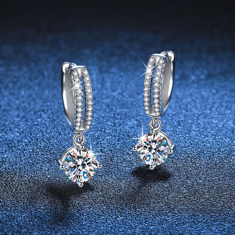 White Gold, Classic four claw Diamond Earrings - Whispers of Grace