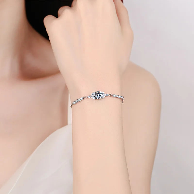 1Ct Moissanite Diamond Bracelet - Whispers of Grace