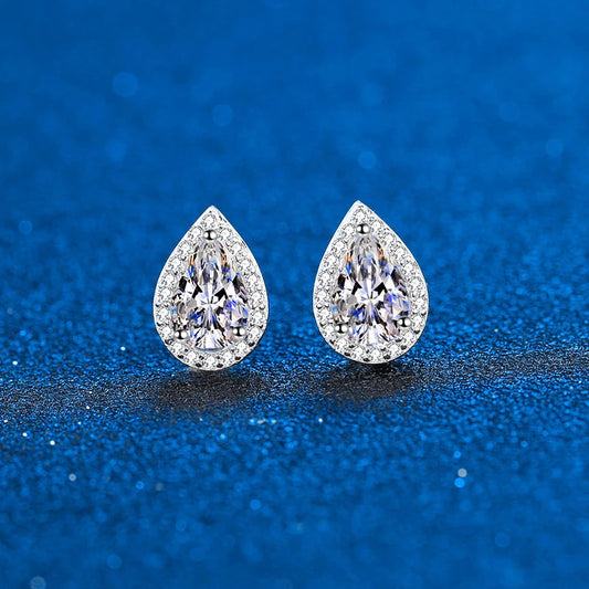 2ct Luxury Cut Diamond Pear Stud Earrings - Whispers of Grace