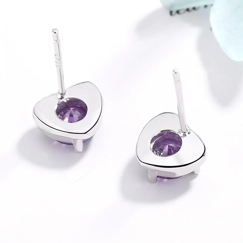 Crystal Heart Stud Earrings - Whispers of Grace