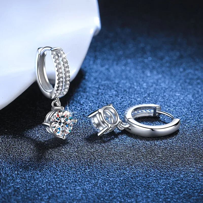 White Gold, Classic four claw Diamond Earrings - Whispers of Grace