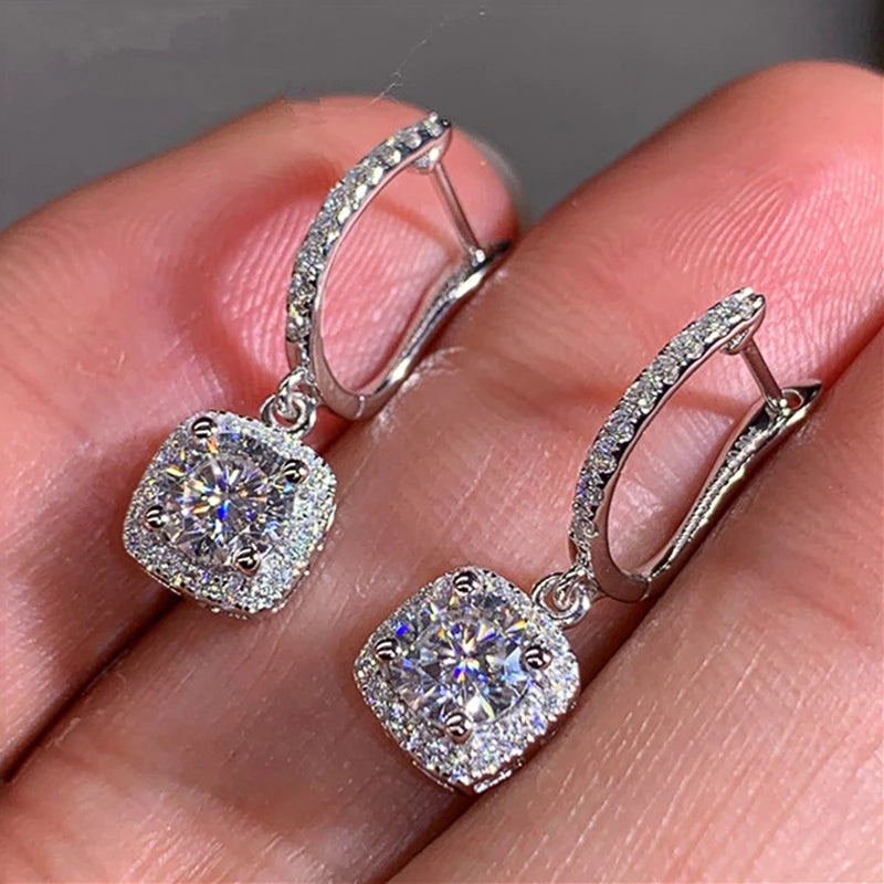 Diamond Drop Hoop Earrings - Whispers of Grace