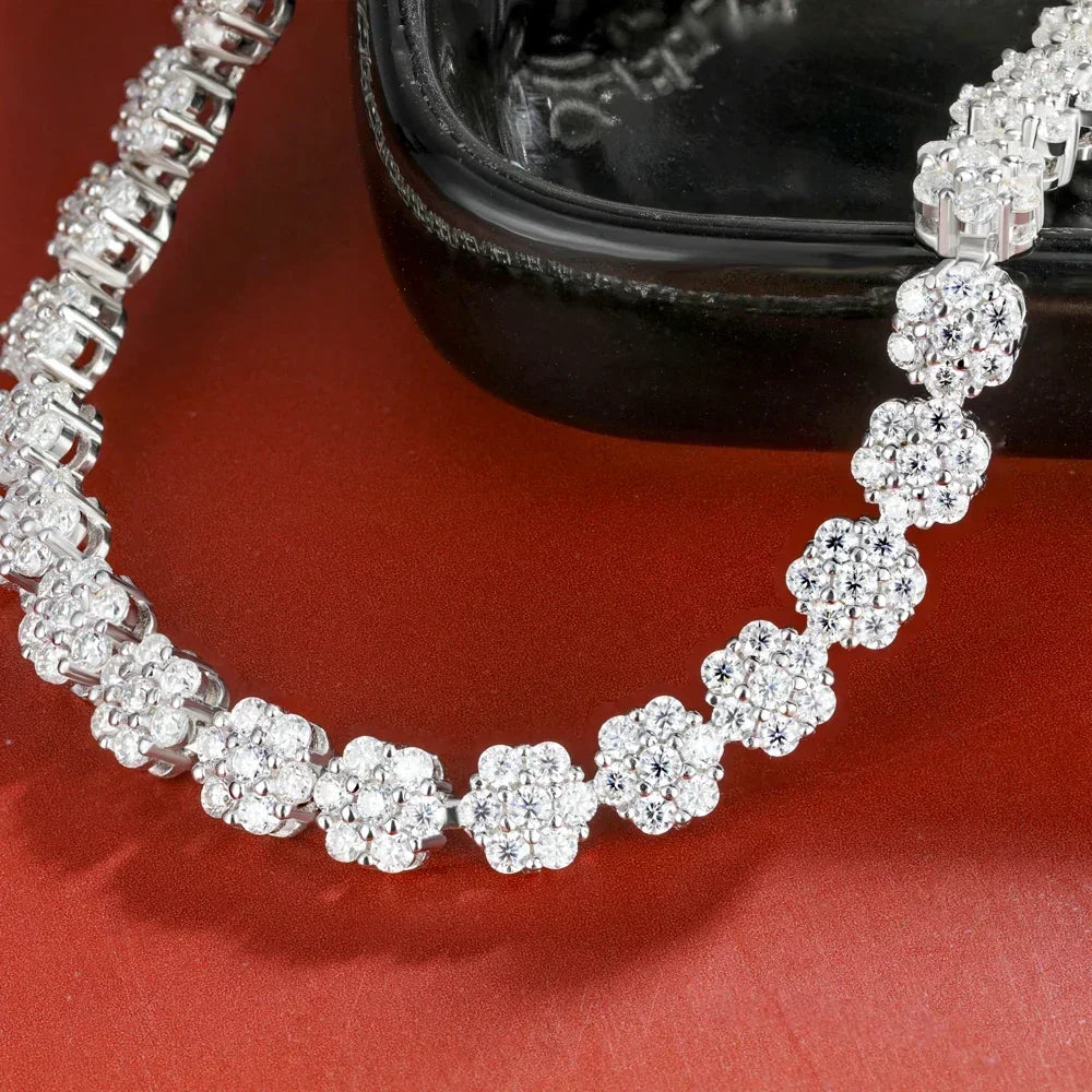 Flower Shape White Gold, Diamond Tennis Bracelets - Whispers of Grace