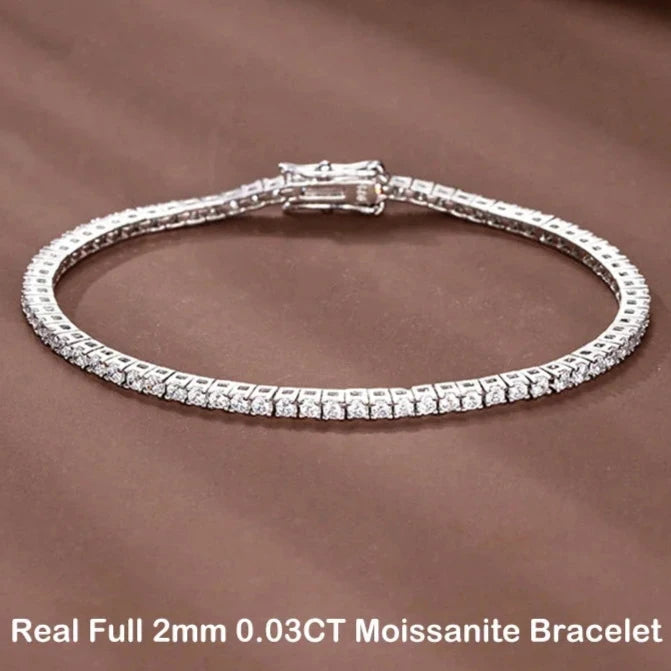 2mm 0.03CT Moissanite Tennis Bracelet - Whispers of Grace