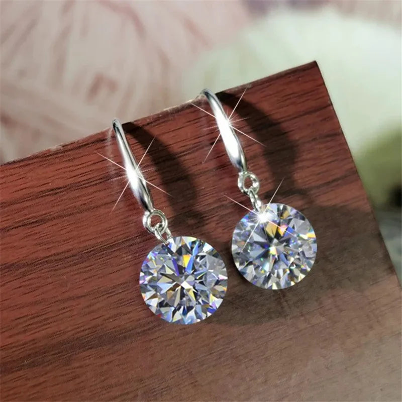 3ct Moissanite Hoop Drop Dangle Earrings - Whispers of Grace