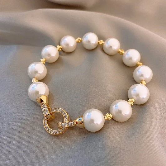 Luxury Elegant Zirconia, Pearl Bracelet For Women - Whispers of Grace