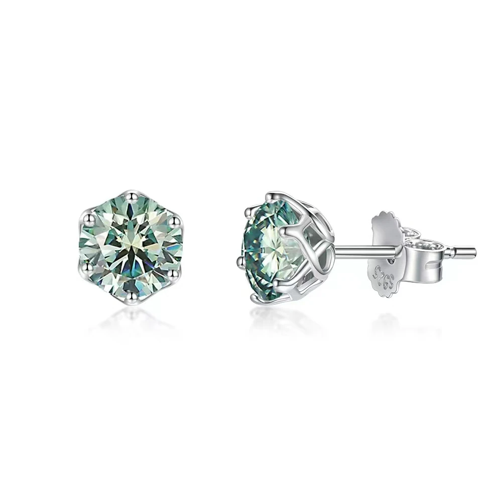 Light Green Diamond Stud Earrings - Whispers of Grace