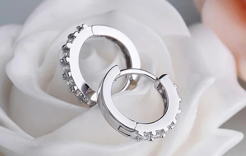 Luxurious 10mm Circle Zirconia Hoop Earring - Whispers of Grace