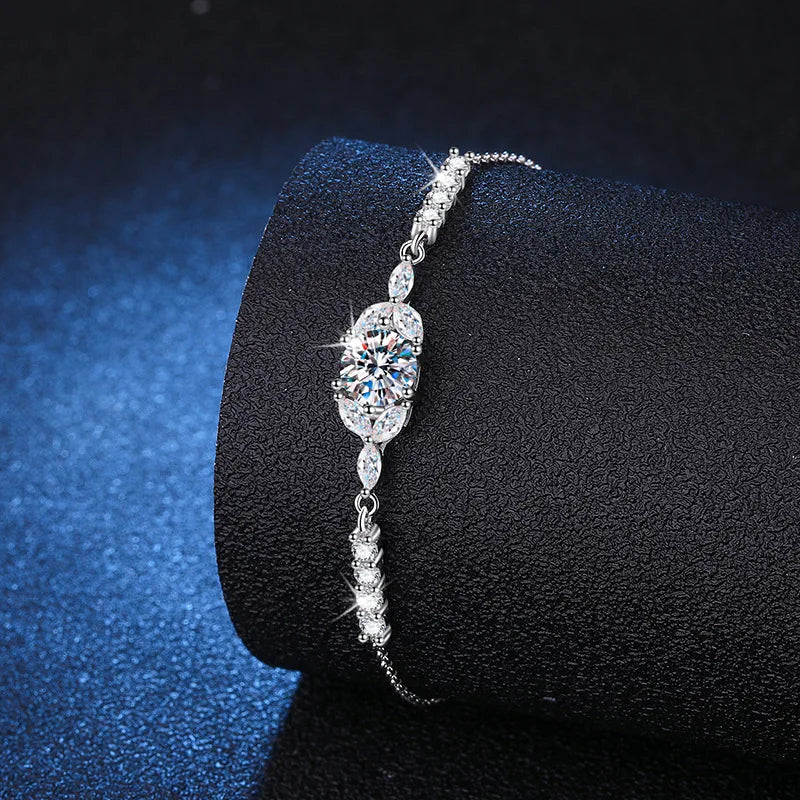 1Ct Moissanite Diamond Bracelet - Whispers of Grace