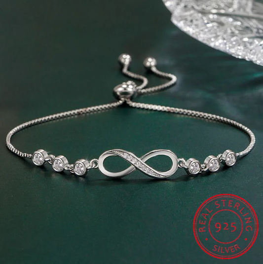 Infinity Love Chain Link Adjustable Diamond Bracelet - Whispers of Grace