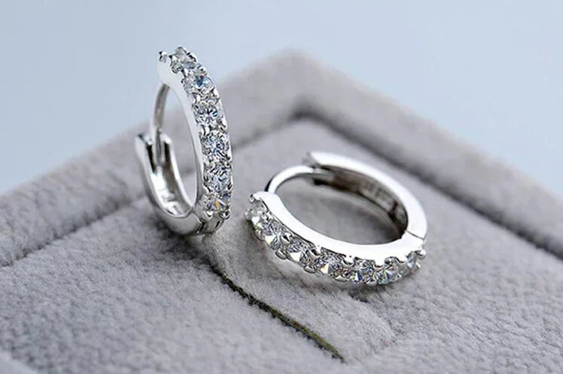 Luxurious 10mm Circle Zirconia Hoop Earring - Whispers of Grace